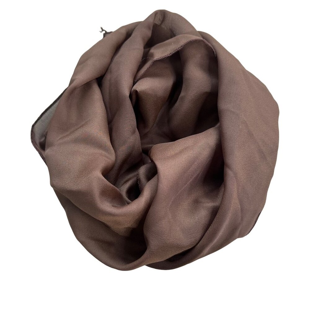 Vintage Rectangle Shawl Scarf Lightweight Solid Brown Neck Wrap Bandana